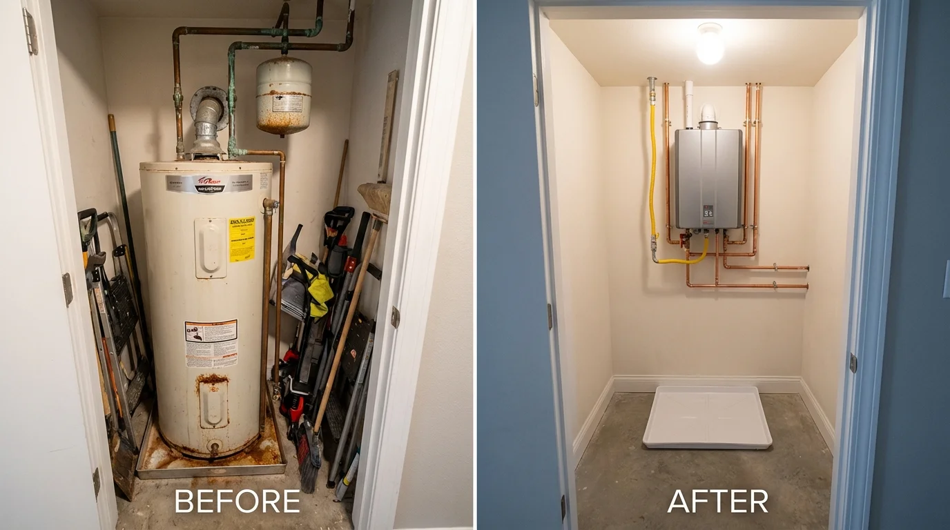 Tank water heater versus wall-mounted tankless unit comparison for Pelham, GA homeowners